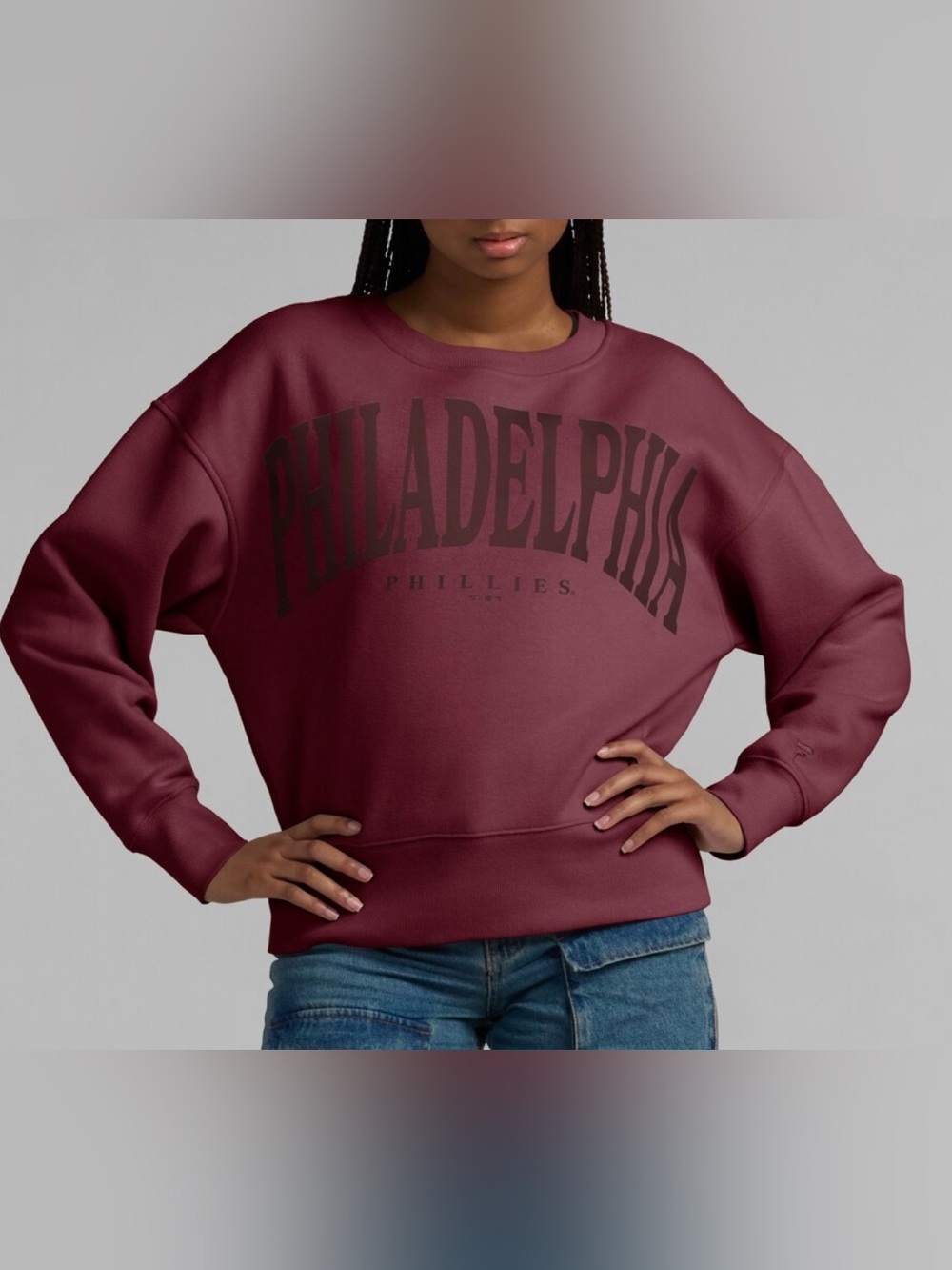 NWT Signature by Fanatics Philadelphia‎ Phillies Cropped Crewneck Sweatshirt XS